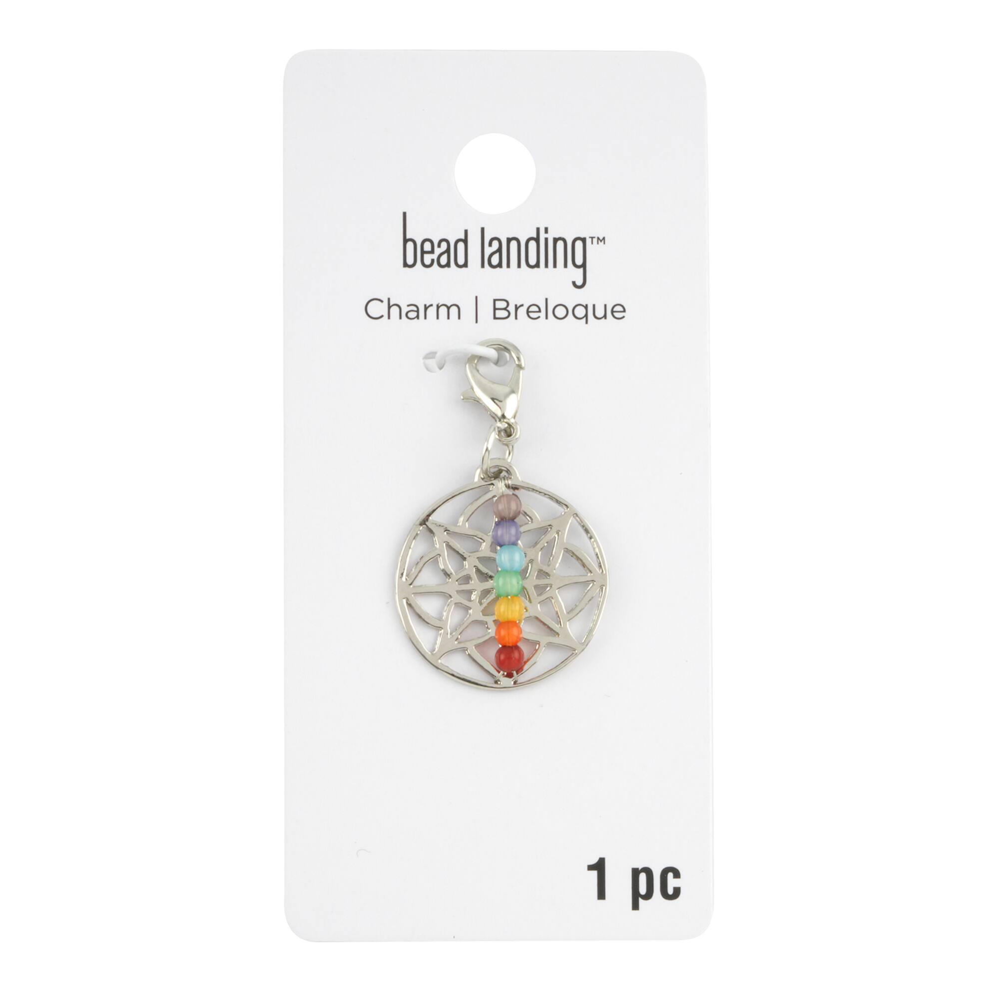 12 Pack: Rhodium Chakra Charm by Bead Landing™